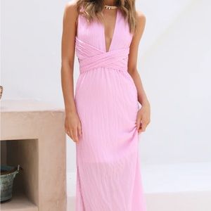 Hello molly halter pink midi maxi dress BRAND NEW